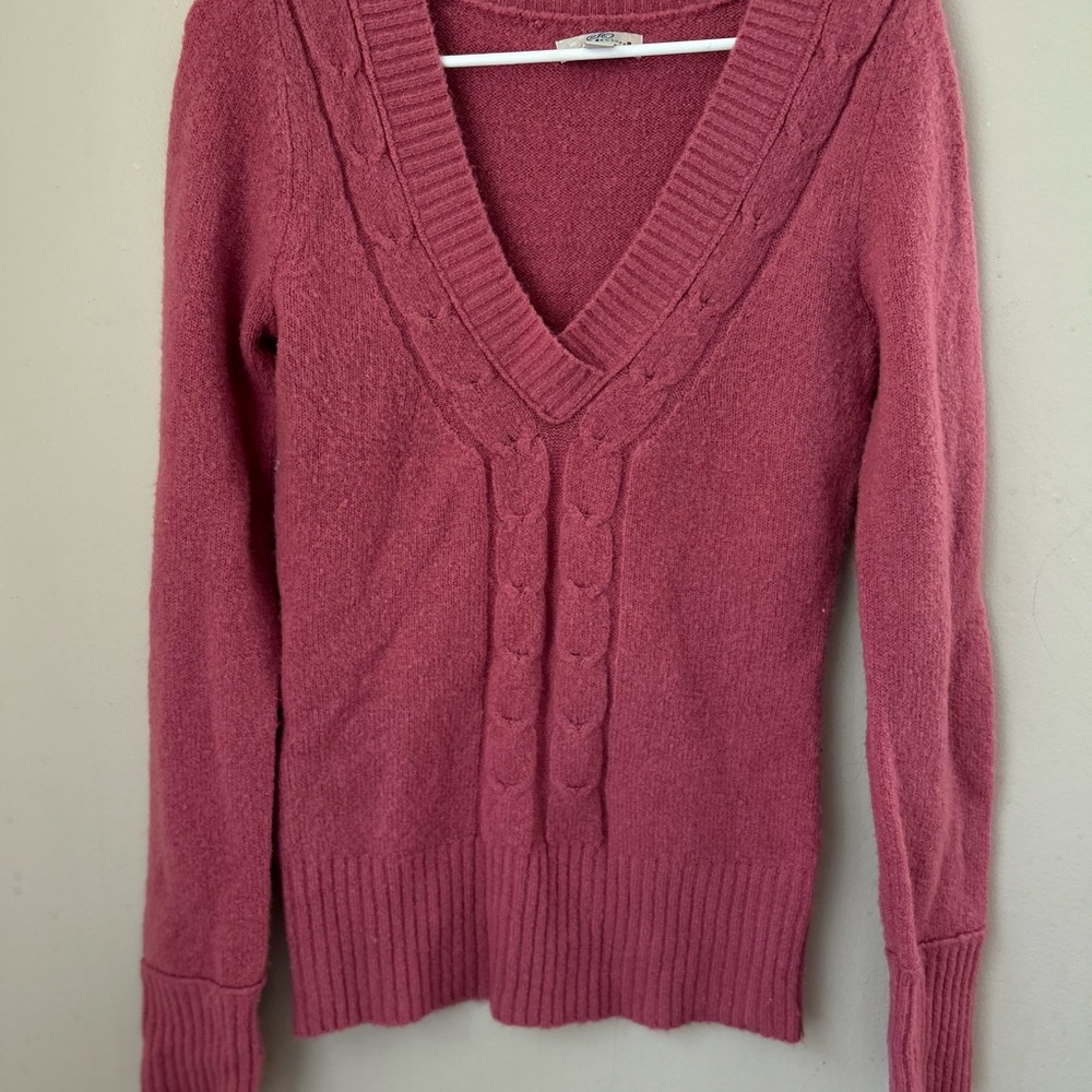 So Sweater Women's Pink Cable Knit‎ Y2K 2000s Long Sleeve Size Medium